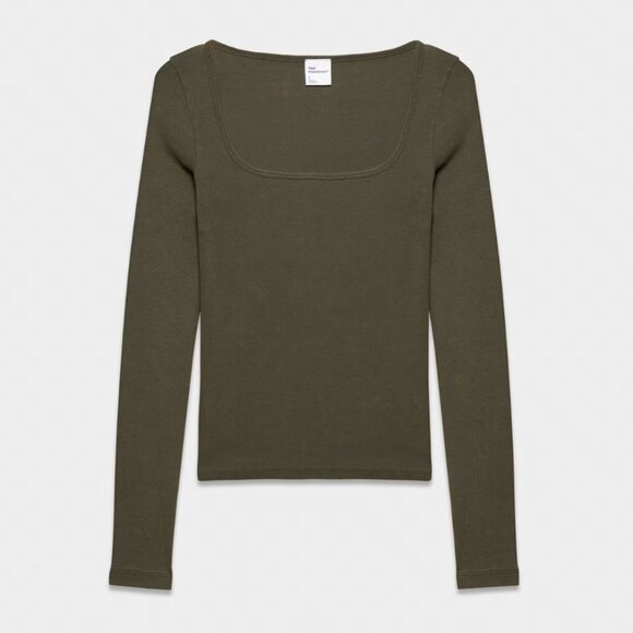 Aritzia Olive Long Sleeve Top - Picture 3 of 7